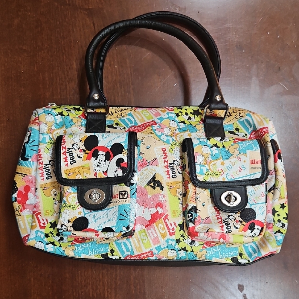 Disney  Parks Mickey Mouse And Friends Multi-color Satchel Bag